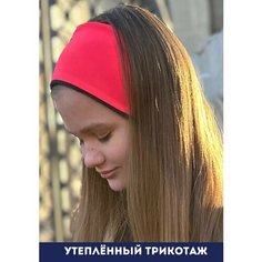 Повязка Olivi Classic Утепленная повязка для девочек, размер 140-160, синий, коралловый