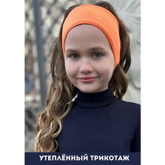 Повязка Olivi Classic Утепленная повязка для девочек, размер 100-120, синий, оранжевый