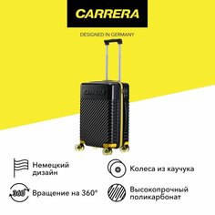Чемодан Carrera, 38 л, черный/желтый