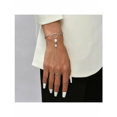 Браслет, хрусталь, серебристый Trendy Jewelry