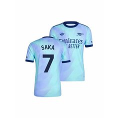 Футболка спортивная Арсенал гостевая Saka, 1 шт., размер XL, голубой, бирюзовый Нет бренда