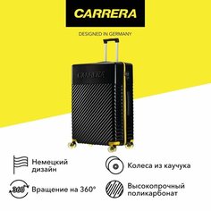 Чемодан Carrera, 119 л, черный/желтый