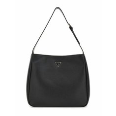 Сумка хобо GUESS, фактура зернистая, матовая, черный