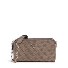 Сумка кросс-боди GUESS, фактура тиснение, розовый/коричневый