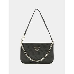 Сумка GUESS, фактура тиснение, серый