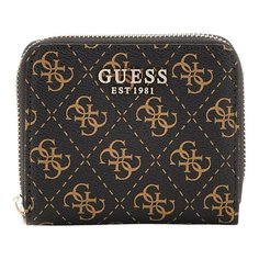 Кошелек GUESS, фактура матовая, коричневый