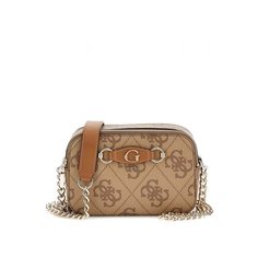 Сумка кросс-боди GUESS, фактура зернистая, розовый/коричневый