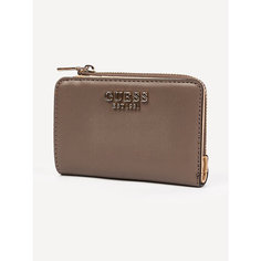 Кошелек GUESS, фактура зернистая, серо-бежевый