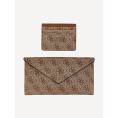 Сумка клатч GUESS, фактура зернистая, бежевый/розовый/коричневый