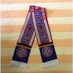 Шарф для мужчин и женщин,140х14 см, универсальный, белый, синий, красный Нет бренда