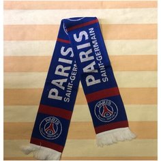 Шарф для мужчин,140х14 см, универсальный, белый, синий Нет бренда