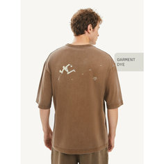 Футболка MUTED GARMENT DYE PRINT, 1 шт., размер 4XL-5XL, Шоколадный
