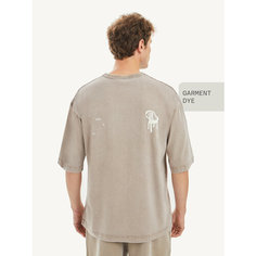 Футболка MUTED GARMENT DYE PRINT, 1 шт., размер S-M, бежевый