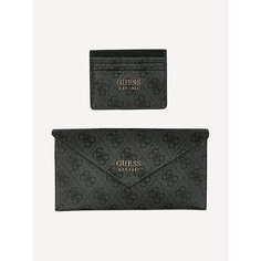 Сумка клатч GUESS, фактура зернистая, серый