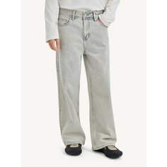 Джинсы широкие MUTED WIDE LEG, размер 34, бежевый