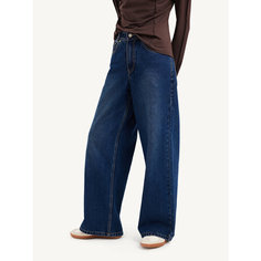 Джинсы широкие MUTED WIDE LEG, размер 30, cиний