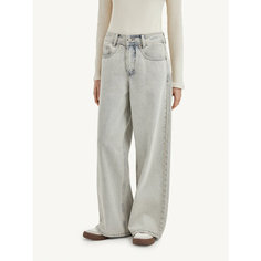 Джинсы широкие MUTED WIDE LEG, размер 34, бежевый