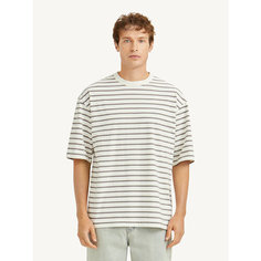 Футболка MUTED OVERSIZE STRIPED, размер 2XL-3XL, белый/серый