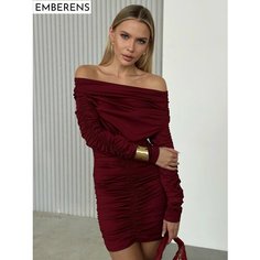 Платье EMBERENS Весна-лето 2025, размер L, бордовый