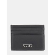 Картхолдер GUESS, фактура зернистая, черный