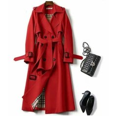 Плащ, размер 3XL, красный Нет бренда