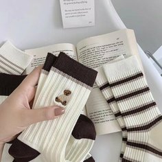 Носки , комплект, 5 пар, размер 35-43, Мишка Нет бренда