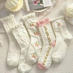 Носки , комплект, 5 пар, размер 35-43, нежно-розовый Нет бренда