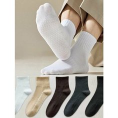 Носки , комплект, 5 пар, размер 35-43, белый, черный Нет бренда