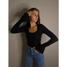 Лонгслив размер S, , черный Clothes.City
