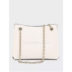 Сумка CALVIN KLEIN, фактура гладкая, белая