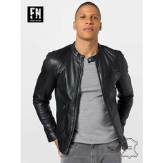 Кожаная куртка Freaky Nation мото, размер 3XL, black