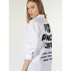 Рубашка COLINS Relaxed Fit, размер L, белый