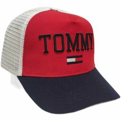 Бейсболка Бейсболка с брендом, Tommy Hilfiger для мужчин и женщин, размер Универсальный, красный, белый Нет бренда
