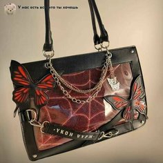 Сумка , черный, оранжевый Нет бренда