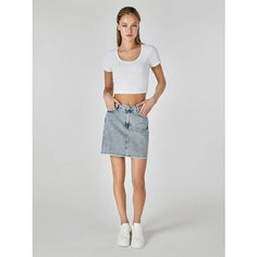 Юбка COLINS Slim Fit, размер 34, голубой