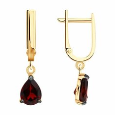 Серьги SOKOLOV, серебро, 925 проба, золочение, гранат