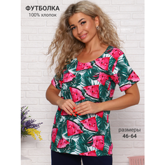 Футболка Палитра ТЕКСТИЛЬ, 1 шт., размер 56, розовый, зеленый