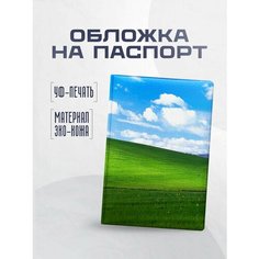Обложка для паспорта STICKERBOSS, белый, голубой