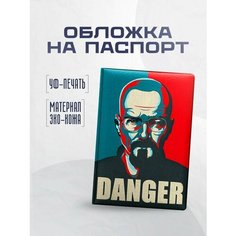 Обложка для паспорта STICKERBOSS, синий/красный