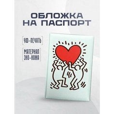 Обложка для паспорта STICKERBOSS, черный, голубой, красный
