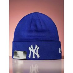 Шапка бини NY для мужчин и женщин, размер 55-60, синий Без бренда