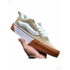 Кеды VANS Knu Skool, размер EU37=Длина стопы 23.5CM, белый, бежевый, коричневый