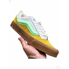 Кеды VANS Knu Skool, размер EU37=Длина стопы 23.5CM, белый, желтый, зеленый