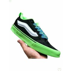 Кеды VANS Knu Skool, размер EU37=Длина стопы 23.5CM, белый, черный, зеленый