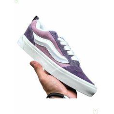 Кеды VANS Knu Skool, размер EU37=Длина стопы 23.5CM, белый, фиолетовый