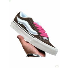 Кеды VANS Knu Skool, размер EU42=Длина стопы 27CM, белый, розовый, коричневый