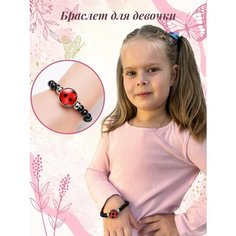 Браслет леди баг, черный/красный Нет бренда