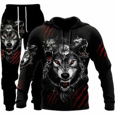 Костюм спортивный Это вы можете, размер S, черный/красный Нет бренда