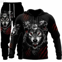 Костюм спортивный Это вы можете, размер 6XL, черный/красный Нет бренда