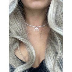 Колье MOON prism, серебряный, белый